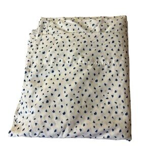 Just Home White and Navy Dots Queen Size Flat Single Sheet